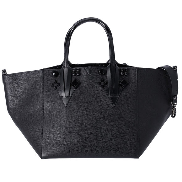 Christian Louboutin Small Cabachic Tote Calfskin Empire Spike Studded Black